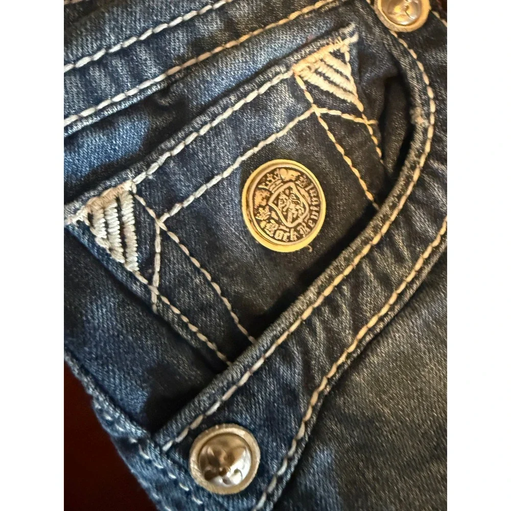 Rock Revival Robert Straight Jeans Sz 36 Blue Cotton Denim Men